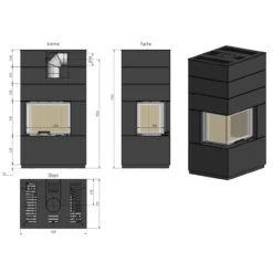 KLL Stahl Grau Systemkamin Kaminbausatz 7kW 12 KLL Stahl Grau Systemkamin Kaminbausatz 7kW -Besten Kamin Laden cera kll eck kamin masse3 1280x1280