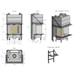 Linea KLC Panorama Kamineinsatz 7kW -Besten Kamin Laden cera panorama kamineinsatz klc masse3 1280x1280