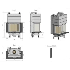 Linea KLC Panorama Kamineinsatz 7kW -Besten Kamin Laden cera panorama kamineinsatz klc masse4 1280x1280