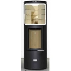 Rondotherm Titan Speicherkaminofen 7KW Mocca -Besten Kamin Laden cera rondotherm schwarz kaminofen offen 1280x1280 2