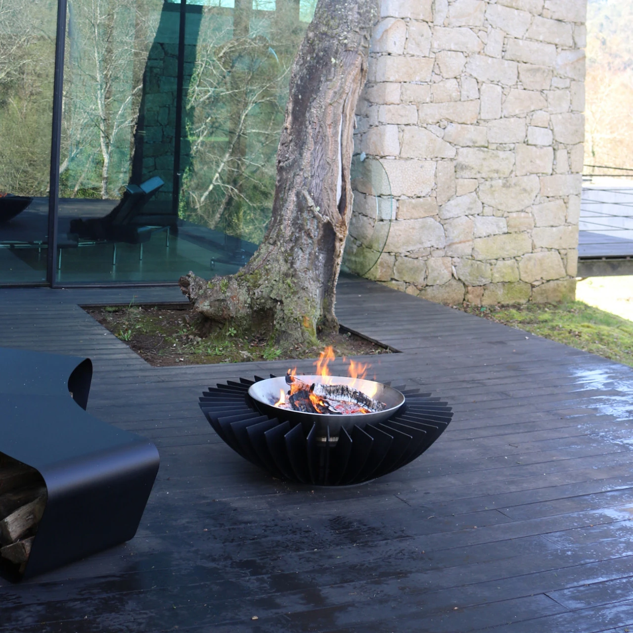Cosmo 13 Designer Feuerschale / Gartenkamin Schwarz 6 Cosmo 13 Designer Feuerschale / Gartenkamin Schwarz – Bild 4