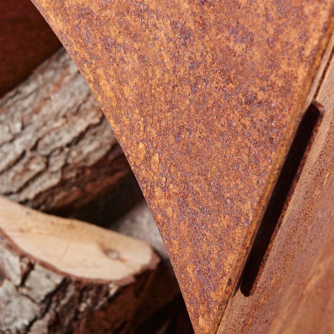 Delta Pyramide Gartenkamin Cortenstahl 6 Delta Pyramide Gartenkamin Cortenstahl – Bild 4