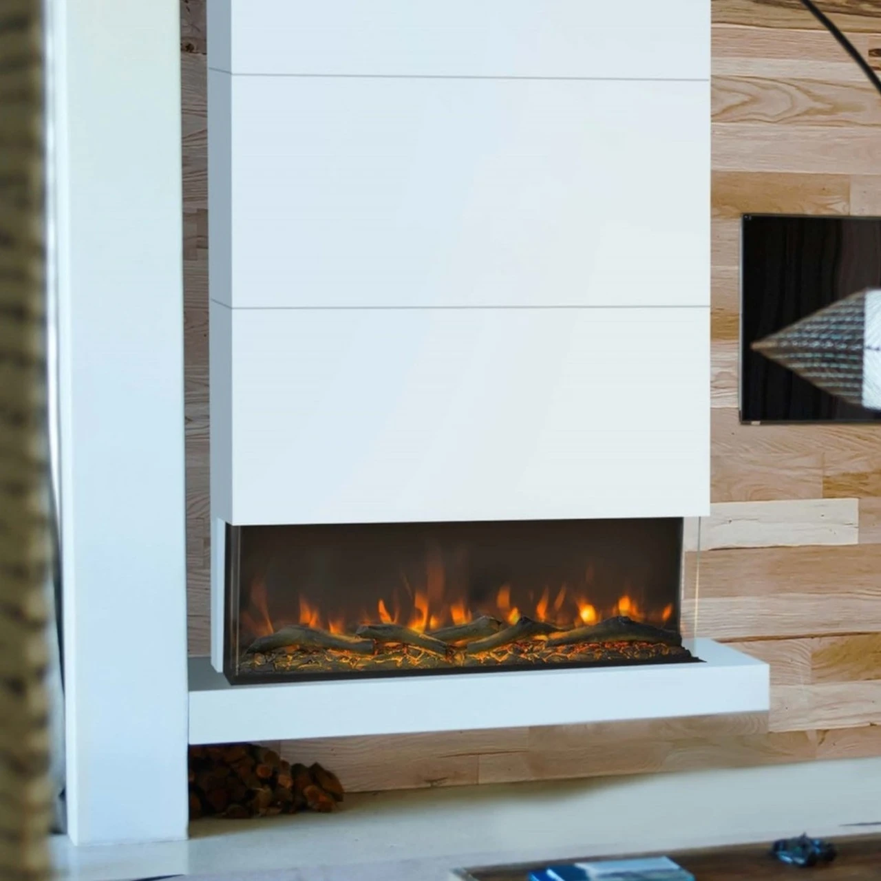 Disegno 3D XL 120 LED Elektrischer Wandkamin Weiß 5 Disegno 3D XL 120 LED Elektrischer Wandkamin Weiß – Bild 3