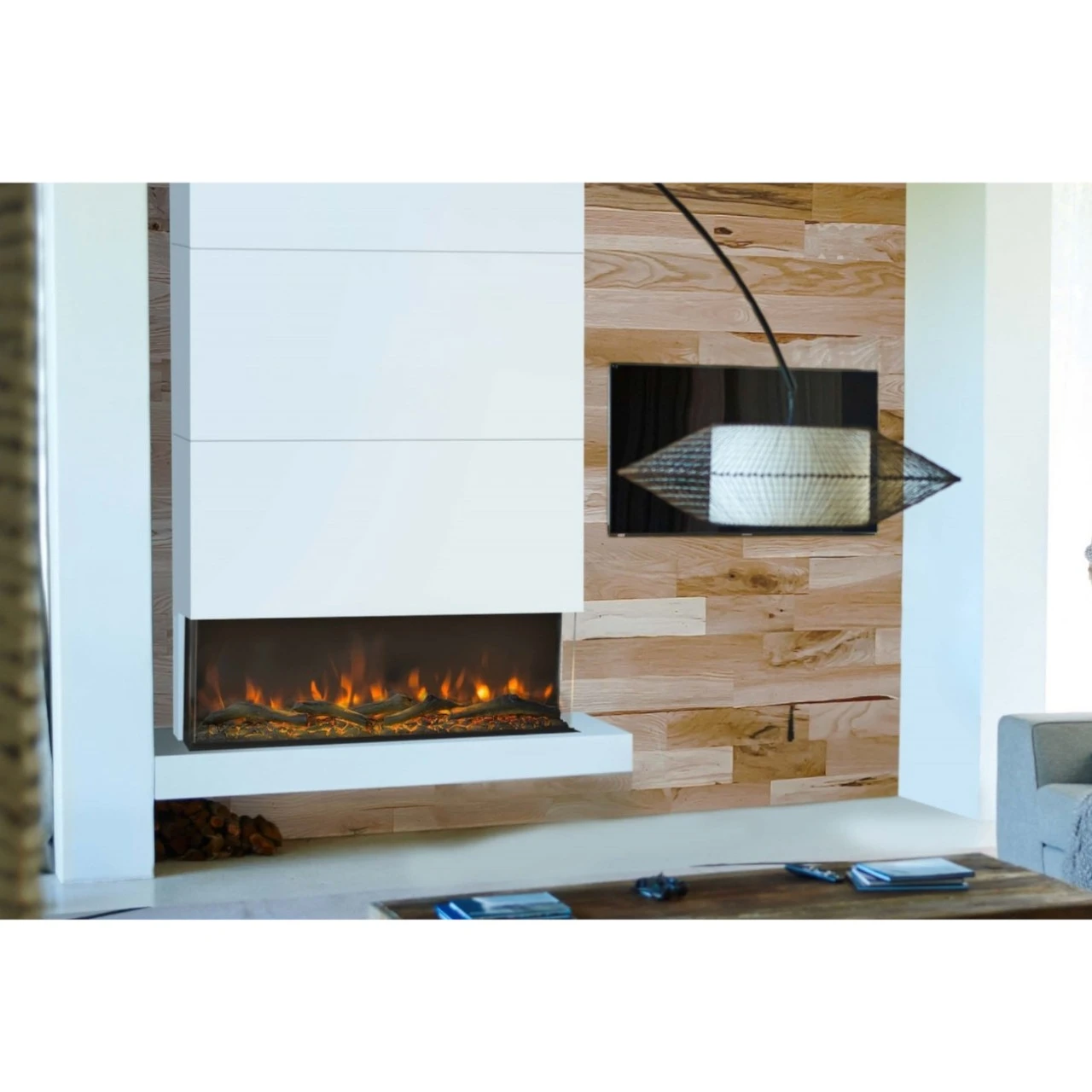 Disegno 3D XL 120 LED Elektrischer Wandkamin Weiß 6 Disegno 3D XL 120 LED Elektrischer Wandkamin Weiß – Bild 4