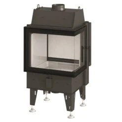 Twin 7NCP Tunnel-Eckkamineinsatz Rechtsverglast 7kW