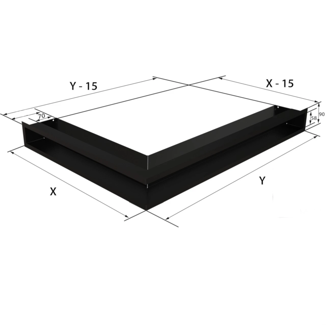 Eckluftleiste LUFT Rechts 40x80 Cm Geschliffener Stahl 8 Eckluftleiste LUFT Rechts 40x80 Cm Geschliffener Stahl – Bild 6