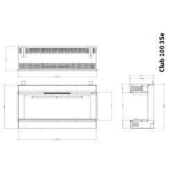 Elektrokamin Club 100E 4in1 Einbaukassette Mit Wärmeleistung -Besten Kamin Laden element4 elektrokamin club1003se masse 1280x1280