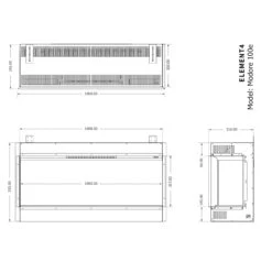 Elektrokamin Club 100E 4in1 Einbaukassette Mit Wärmeleistung -Besten Kamin Laden element4 100e elektrokamin front masse 1280x1280