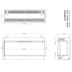 Elektrokamin Club 100E 4in1 Einbaukassette Mit Wärmeleistung -Besten Kamin Laden element4 100e elektrokamin links rechts masse 1280x1280