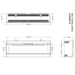 Elektrokamin Club 150E 4in1 Einbaukassette Mit Wärmeleistung -Besten Kamin Laden element4 150e elektrokamin front masse 1280x1280