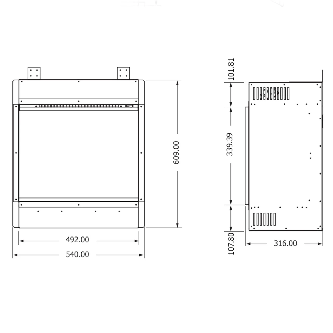 Elektrokamin Club 50E 4in1 Einbaukassette Mit Wärmeleistung 8 Elektrokamin Club 50E 4in1 Einbaukassette Mit Wärmeleistung – Bild 6