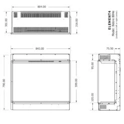 Elektrokamin Club 80HE 4in1 Einbaukassette Mit Wärmeleistung -Besten Kamin Laden element4 80he elektrokamin links rechts masse 1280x1280