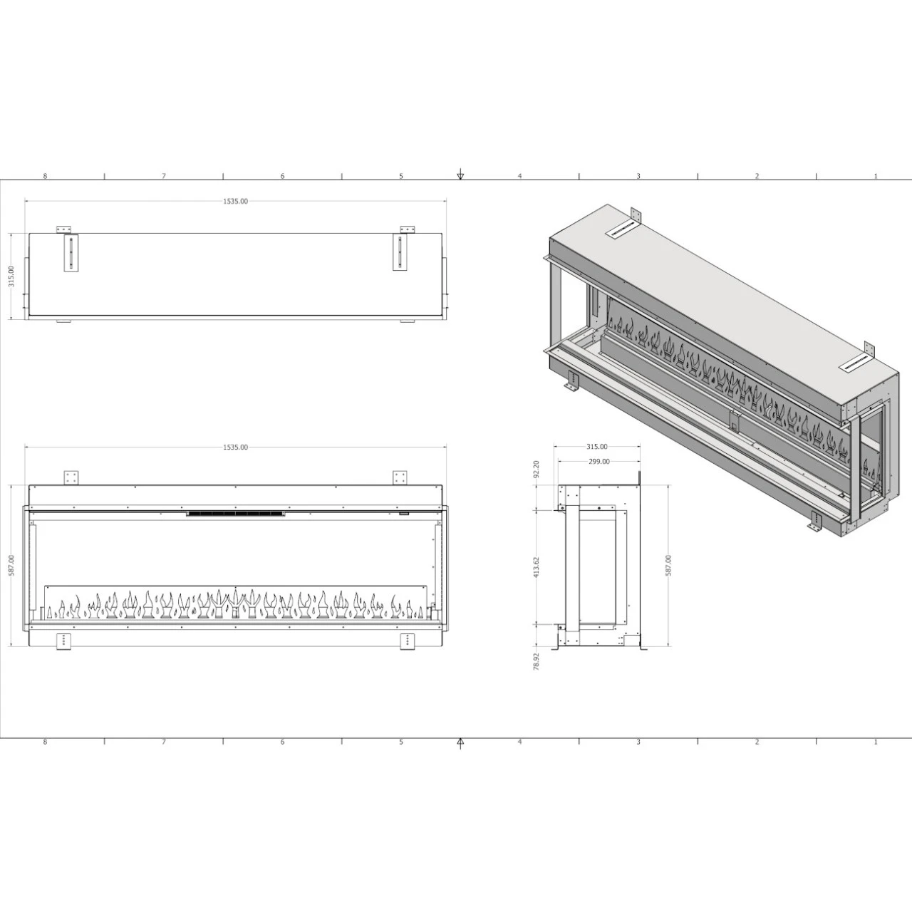 Elektrokamin Elite 150E 4in1 Einbaukassette Mit Wärmeleistung 9 Elektrokamin Elite 150E 4in1 Einbaukassette Mit Wärmeleistung – Bild 7