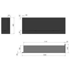 CORNER P1200 Ethanolkamin Einbaukassette Ecke Rechts 13 CORNER P1200 Ethanolkamin Einbaukassette Ecke Rechts -Besten Kamin Laden ethanolkamin cornerbox1200R masse 1280x1280