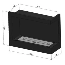 CORNER P600 Ethanolkamin Einbaukassette Ecke Rechts -Besten Kamin Laden ethanolkamin cornerbox600R masse 1280x1280
