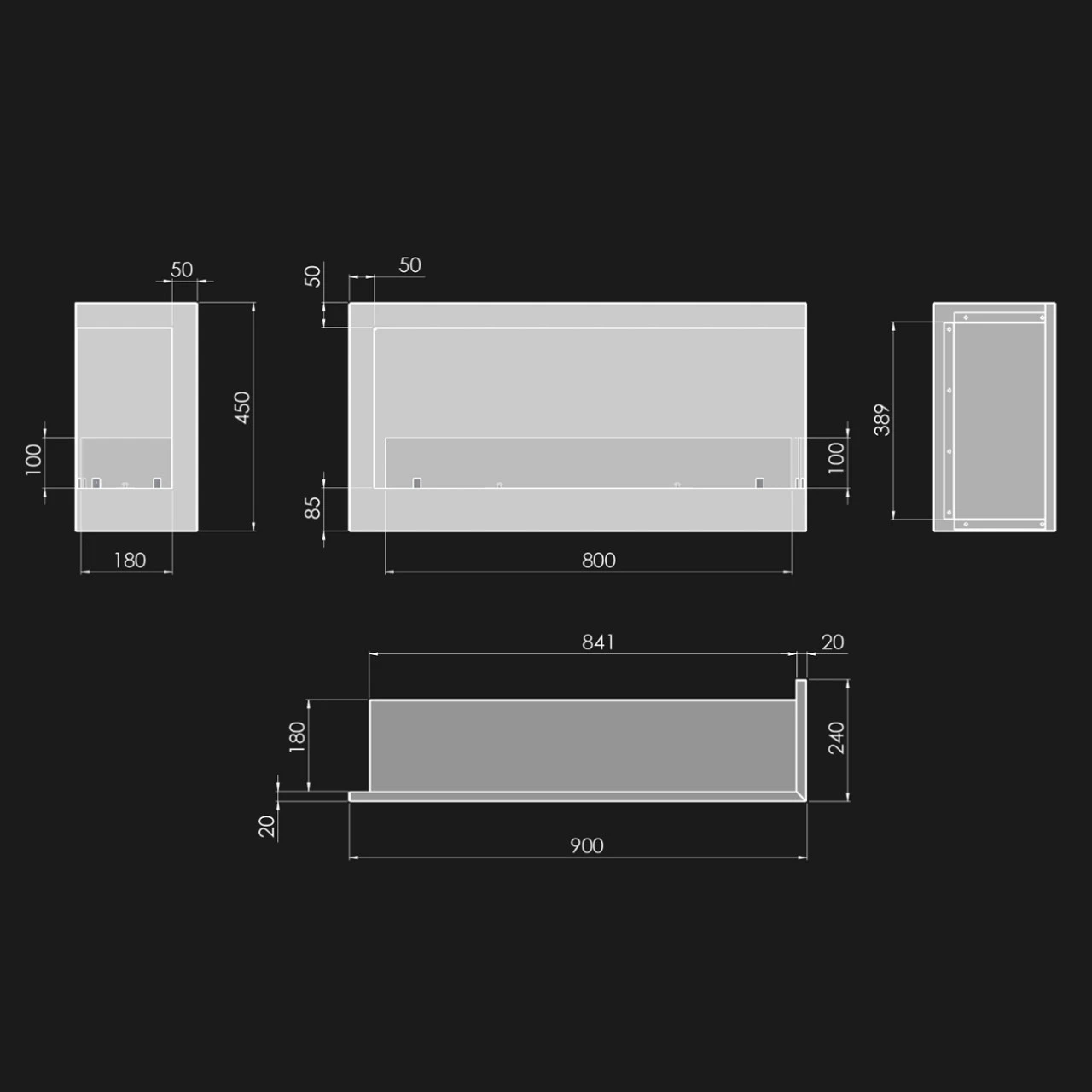 CORNER P900 Ethanolkamin Einbaukassette Ecke Rechts 7 CORNER P900 Ethanolkamin Einbaukassette Ecke Rechts – Bild 5