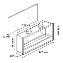Einbaukasten XL Ethanolbrenner 8014LB Schwarz -Besten Kamin Laden ethanolkamin einbaukasten XL masse 1280x1280