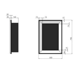 FRAME 550 Schwarz Ethanolkamin Einbaukassette -Besten Kamin Laden ethanolkamin frame550 masse2 1280x1280 1