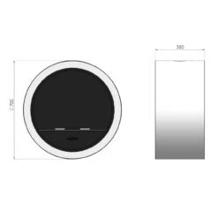 Incyrcle Bio-Ethanolkamin Deckenmontage Schwarz -Besten Kamin Laden ethanolkamin incyrcle masse2 1280x1280