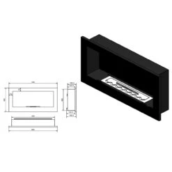 INSIDE 900 Ethanolkamin Einbaukassette Weiß -Besten Kamin Laden ethanolkamin inside 900 masse 1280x1280