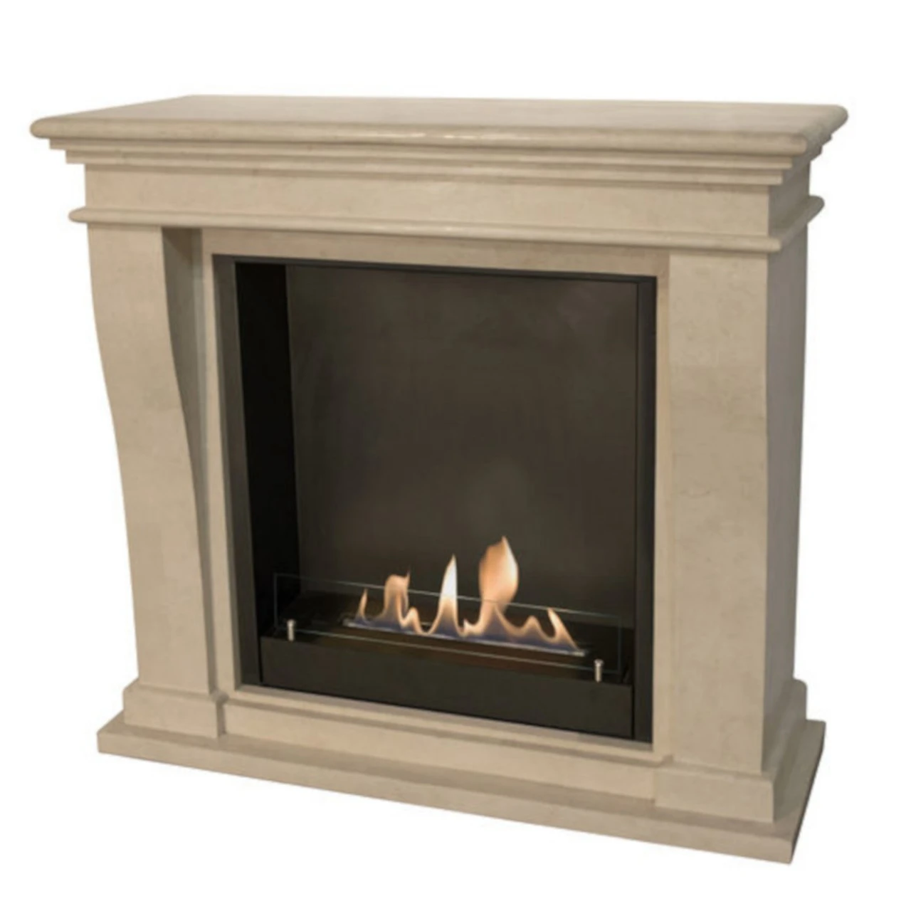 Kreta Mini Bioethanol Kamin Naturstein Weiß 3 Kreta Mini Bioethanol Kamin Naturstein Weiß