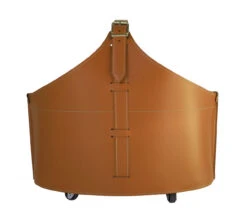 Designer Holzkorb Fabia Braun Aus Regeneriertem Leder Mit Rollen