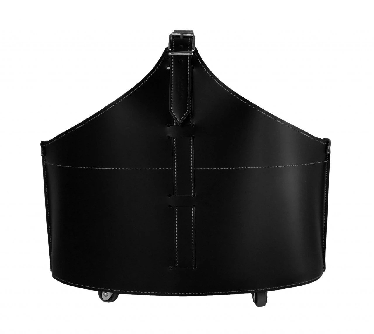 Designer Holzkorb Fabia Schwarz Aus Regeneriertem Leder Mit Rollen 3 Designer Holzkorb Fabia Schwarz Aus Regeneriertem Leder Mit Rollen