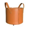 Designer Holzkorb Tonda Mini Braun Aus Regeneriertem Leder Mit Rollen -Besten Kamin Laden firestyle tonda braun 2 1280x1280