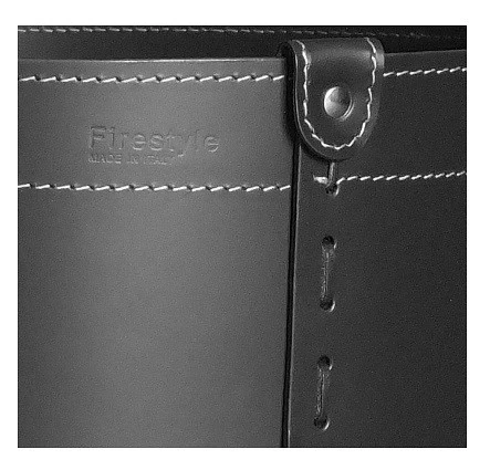 Designer Holzkorb Tonda Mini Schwarz Aus Regeneriertem Leder Mit Rollen 6 Designer Holzkorb Tonda Mini Schwarz Aus Regeneriertem Leder Mit Rollen – Bild 4