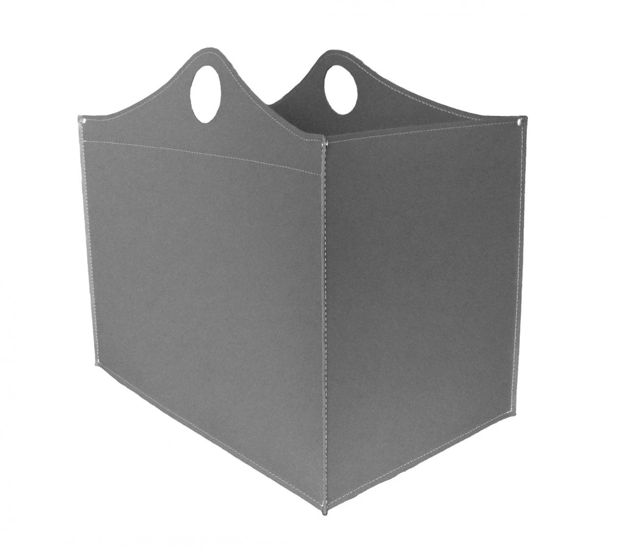 Woodbag Designer Holzkorb Anthrazit Aus Regeneriertem Leder Mit Rollen 6 Woodbag Designer Holzkorb Anthrazit Aus Regeneriertem Leder Mit Rollen – Bild 4