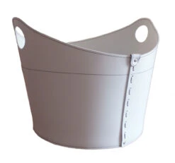 Designer Holzkorb Cadin Weiß Aus Regeneriertem Leder Mit Rollen -Besten Kamin Laden firestyle cadin k07 weiss 3 1280x1280 2