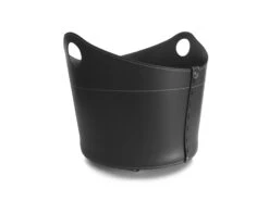 Designer Holzkorb Cadin Schwarz Aus Regeneriertem Leder Mit Rollen -Besten Kamin Laden firestyle cadin k14 Schwarz 3 1280x1280