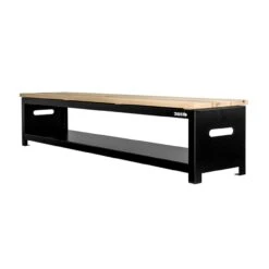 Gartenbank 180 Cm Mit Holzlager In Schwarz