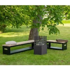 Gartenbank 180 Cm Mit Holzlager In Schwarz -Besten Kamin Laden gartenbank holzlager schwarz feuercampus365 web1 1280x1280