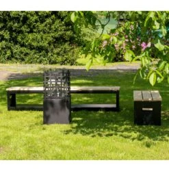 Gartenbank 100 Cm Mit Holzlager In Schwarz -Besten Kamin Laden gartenbank holzlager schwarz feuercampus365 web2 1280x1280 1