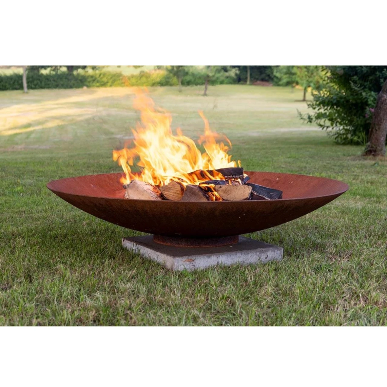 Gartenkamin Feuerschale PIO100 Cortenstahl 3 Gartenkamin Feuerschale PIO100 Cortenstahl