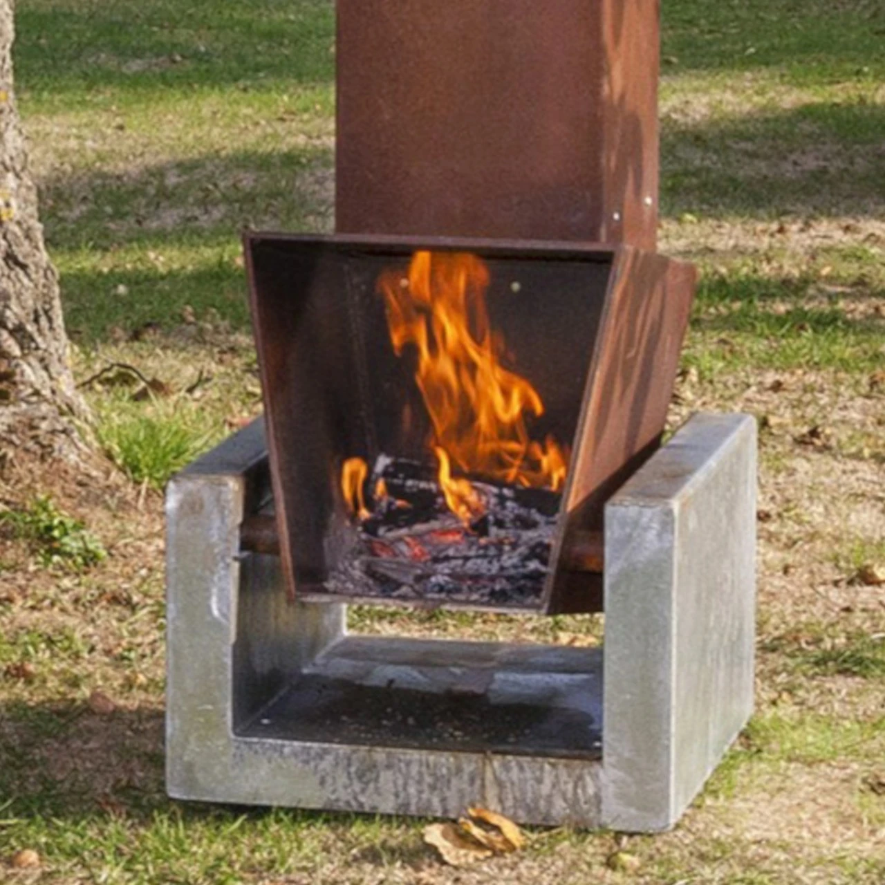 Gartenkamin TIBET Cortenstahl Mit Optionalem Grillrost 6 Gartenkamin TIBET Cortenstahl Mit Optionalem Grillrost – Bild 4