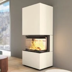 Panorama Keramik Kaminbausatz Ecru 3XLTH 6kW