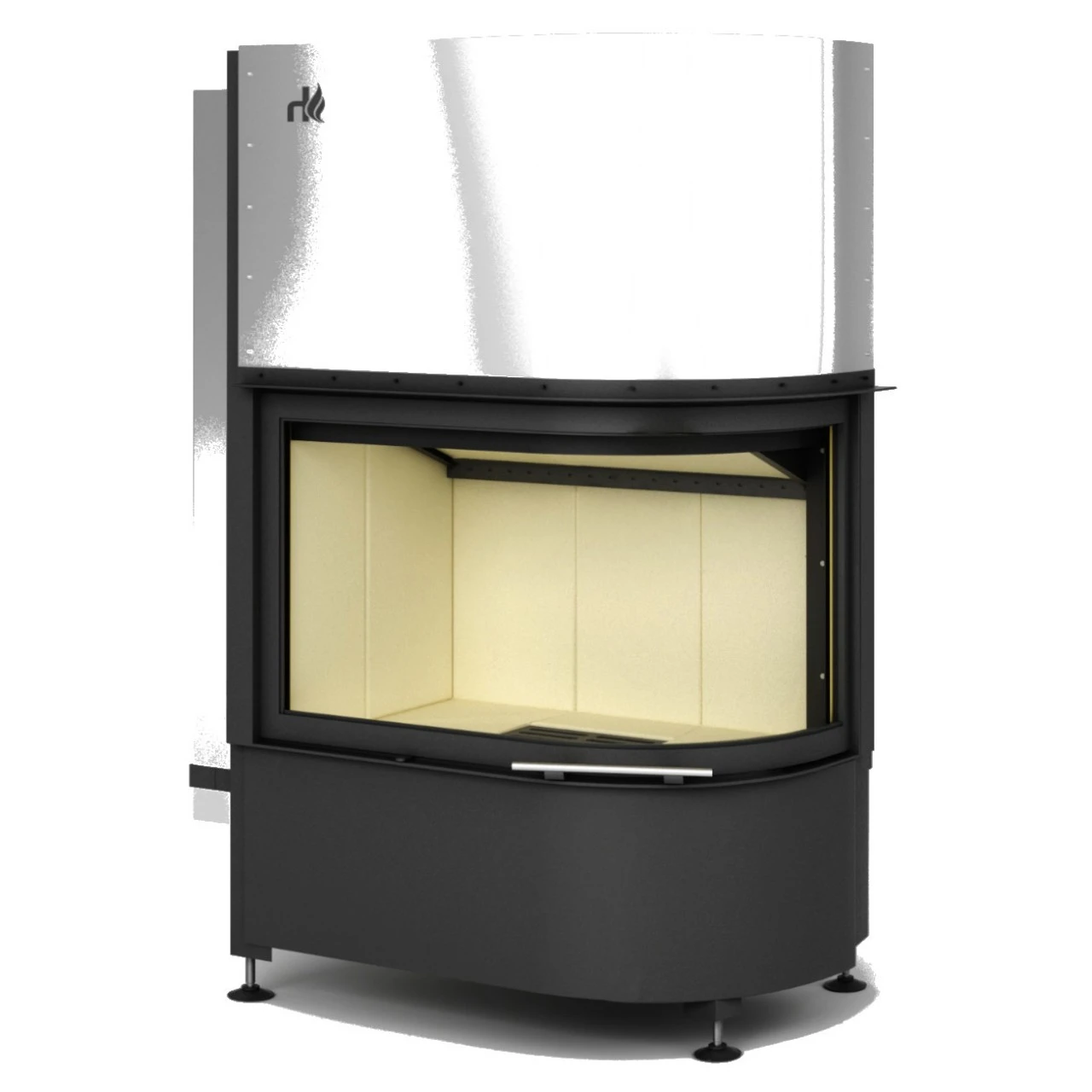 Volcano 2PRh Runder Eck-Kamineinsatz Rechts 11kW Hebetür 3 Volcano 2PRh Runder Eck-Kamineinsatz Rechts 11kW Hebetür