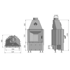 Prisma 1VM Warmluft-Kamineinsatz 8kW -Besten Kamin Laden hajduk prisma 1vm masszeichnung 1280x1280