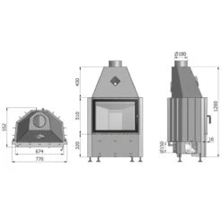 Prisma 1VT Warmluft-Kamineinsatz 9kW -Besten Kamin Laden hajduk prisma 1vt masszeichnung 1280x1280