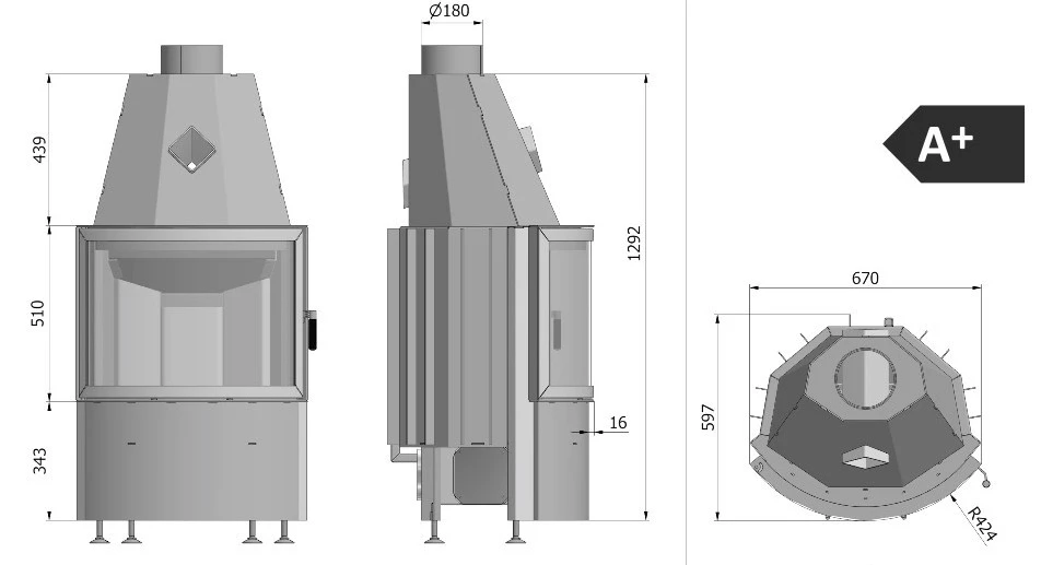 Prisma KR Warmluft-Kamineinsatz 9kW Mit Panorama Glasscheibe 7 Prisma KR Warmluft-Kamineinsatz 9kW Mit Panorama Glasscheibe – Bild 5