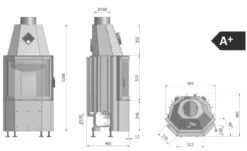 Prisma M Warmluft-Kamineinsatz 8kW Prisma Scheibe 9 Prisma M Warmluft-Kamineinsatz 8kW Prisma Scheibe -Besten Kamin Laden hajduk prisma m masszeichnung 1280x1280