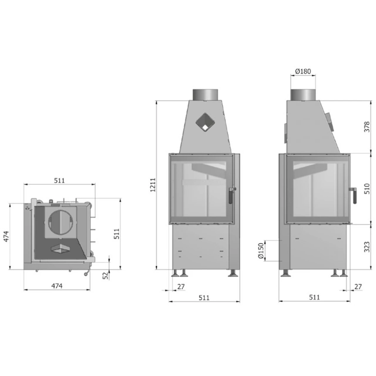 Smart 2LT Eckkamin Links 7kW Rahmenlose Tür 5 Smart 2LT Eckkamin Links 7kW Rahmenlose Tür – Bild 3