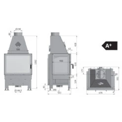 Volcano 3PL Kamineinsatz 11kW Dreiseitig Verglast -Besten Kamin Laden hajduk volcano 3pl masse 1280x1280