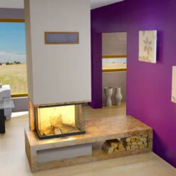 Volcano 3PLH Panorama Kamineinsatz 11kW Dreiseitig Schwarz -Besten Kamin Laden hajduk volcano 3plh int2 1280x1280