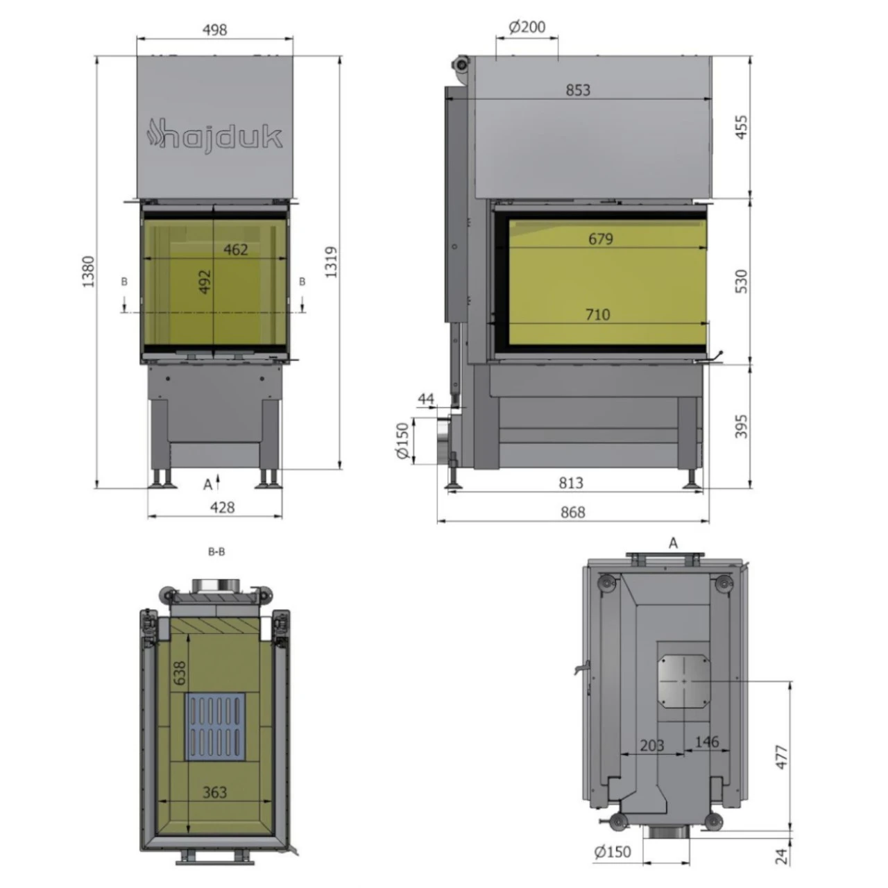 Volcano 3PLUH Panorama Kamineinsatz 11kW Schwarz 16 Volcano 3PLUH Panorama Kamineinsatz 11kW Schwarz – Bild 14