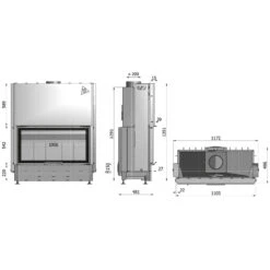 Warmluft Panorama Kamineinsatz Volcano DTH 11kw -Besten Kamin Laden hajduk volcano dth masszeichnung 1280x1280