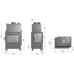 Volcano WL18 Wassergeführter-Kamineinsatz 18kW Linksverglast -Besten Kamin Laden hajduk volcano wl 18 masszeichnung 1280x1280