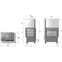 Volcano WPH18 Wassergeführter-Kamin 18kW Hebetür Rechtsverglast -Besten Kamin Laden hajduk volcano wlh18 masszeichnung 1280x1280 1